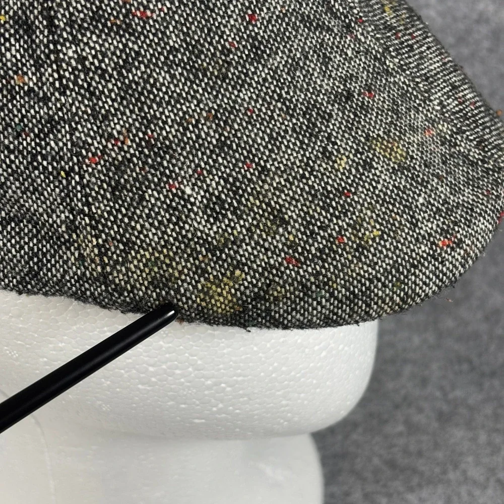 Levis Mens Donegal Tweed Flat Cap Ivy Hat SM Gray Wool Blend Driving Cap Logo